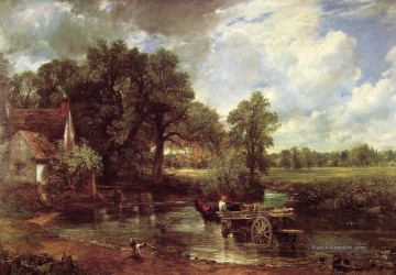  Constable Malerei - Das Heu Wain Romantischen Landschaft John Constable Stromen